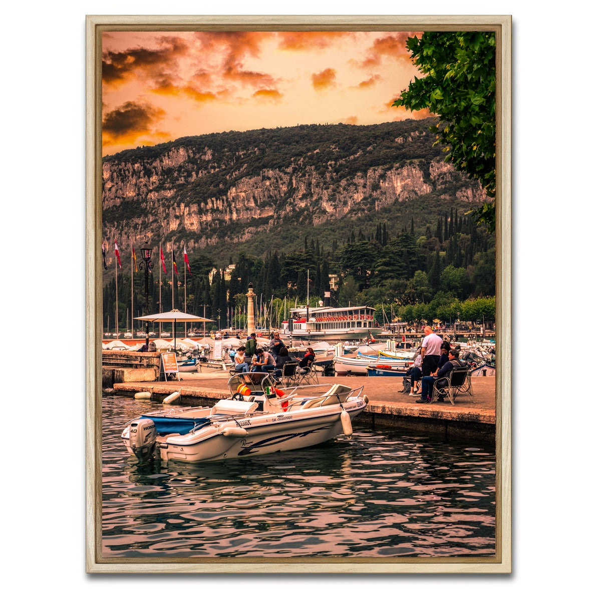 AUTO-MOCKUP WHITE | Garda at sunset | 1 Piece | Natural Framed Canvas | group=3x4