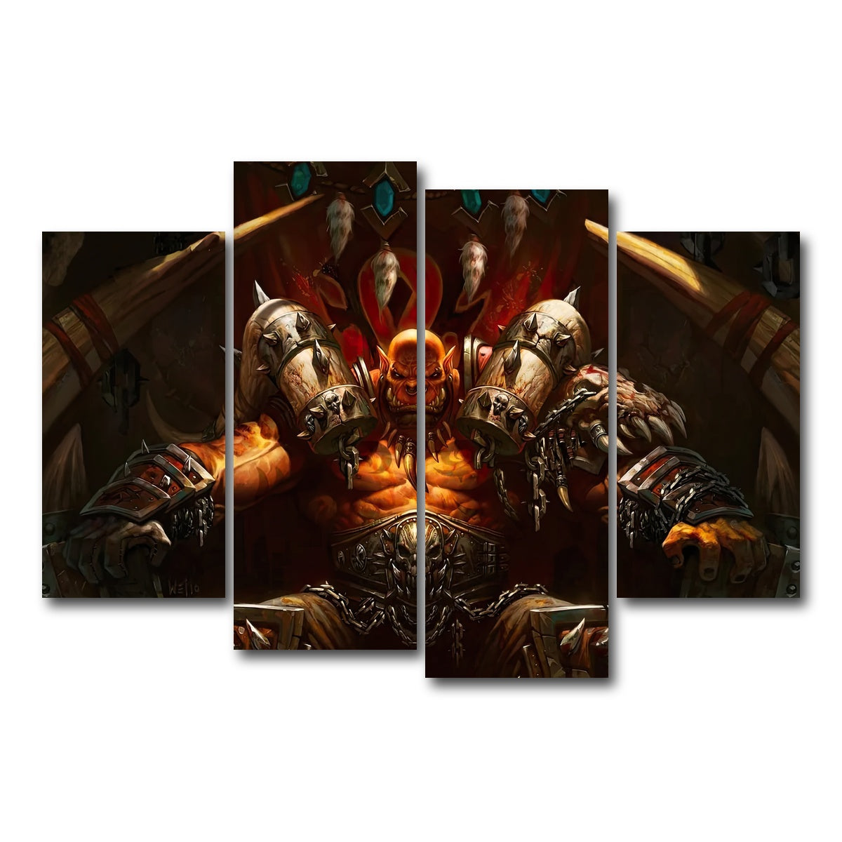 AUTO-MOCKUP WHITE | Garrosh | 4 Piece | Gallery Wrap Canvas | group=4_short