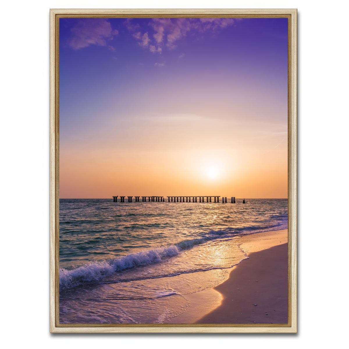 AUTO-MOCKUP WHITE | Gasparilla Island Sunset | 1 Piece | Natural Framed Canvas | group=3x4
