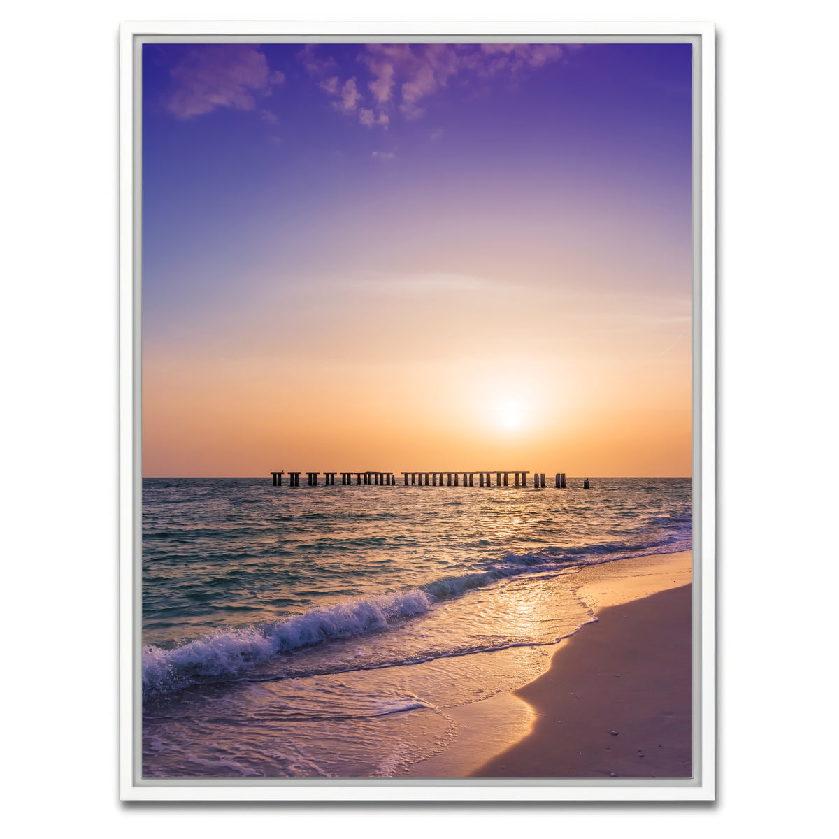 AUTO-MOCKUP WHITE | Gasparilla Island Sunset | 1 Piece | White Framed Canvas | group=3x4