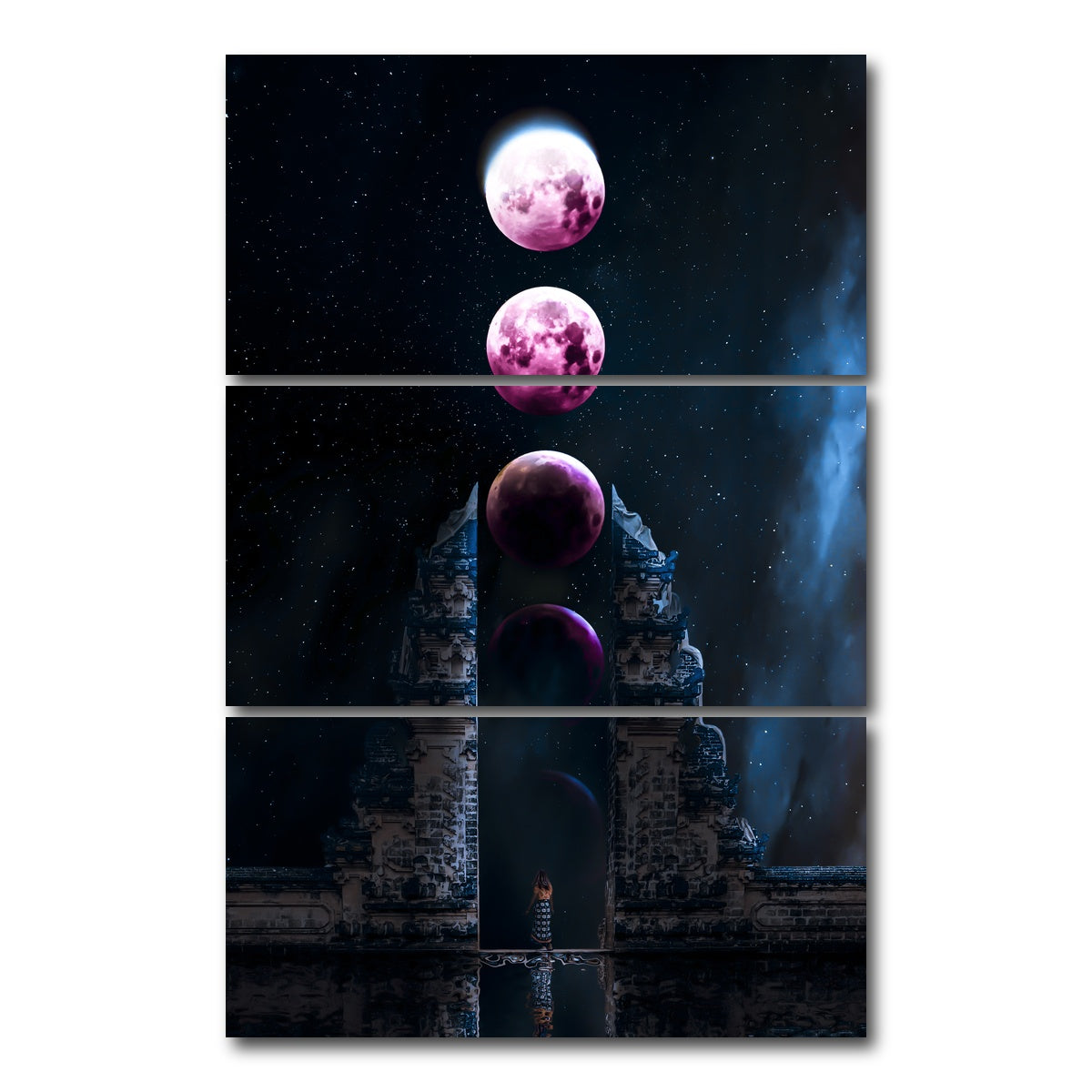 AUTO-MOCKUP WHITE | Gates of Heaven | 3 Piece | Gallery Wrap Canvas | group=12x24_stacked