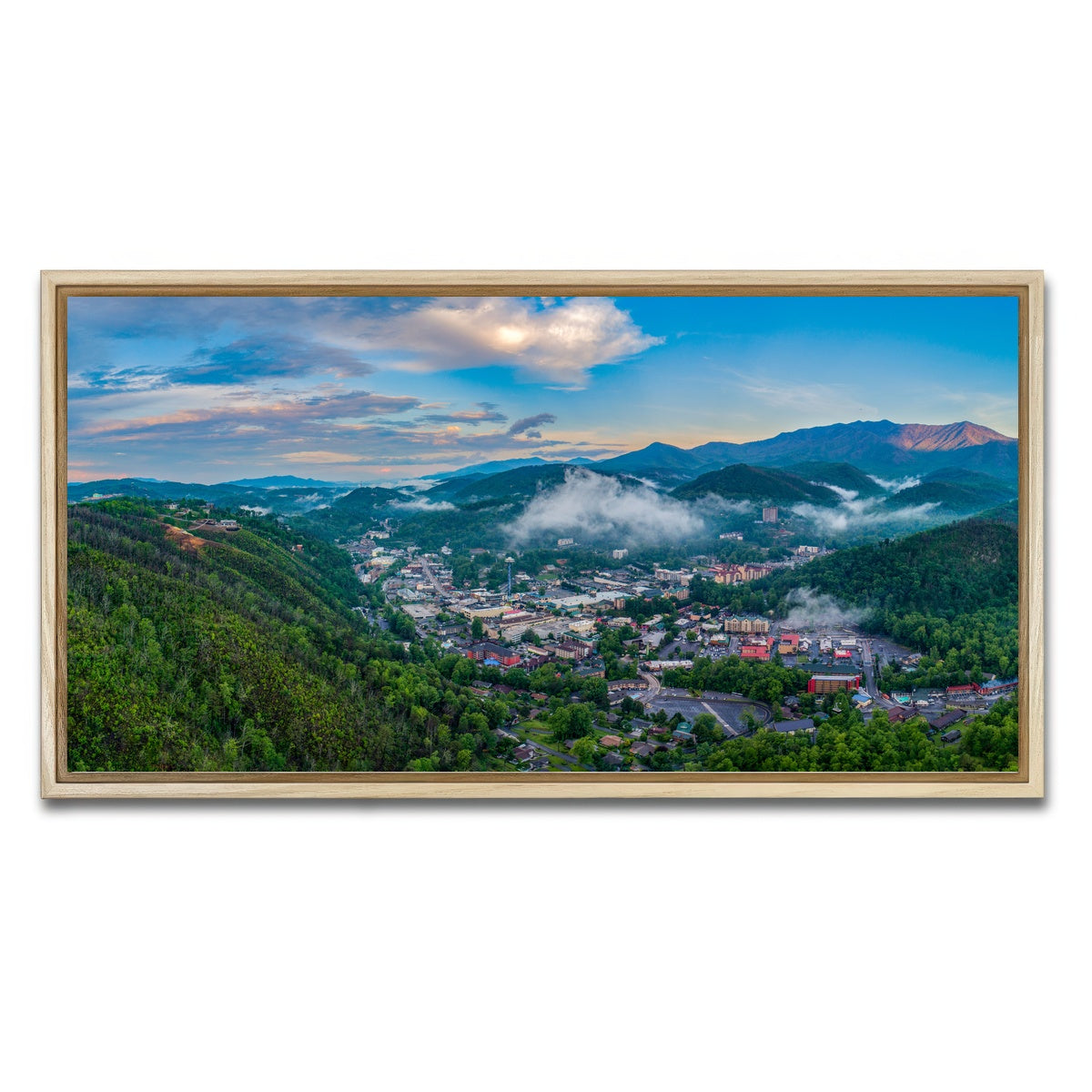 AUTO-MOCKUP WHITE | Gatlinburg Aerial | 1 Piece | Natural Framed Canvas | group=2x1