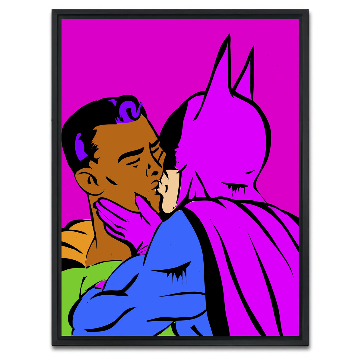 AUTO-MOCKUP WHITE | Gay Batman Superman | 1 Piece | Black Framed Canvas | group=3x4