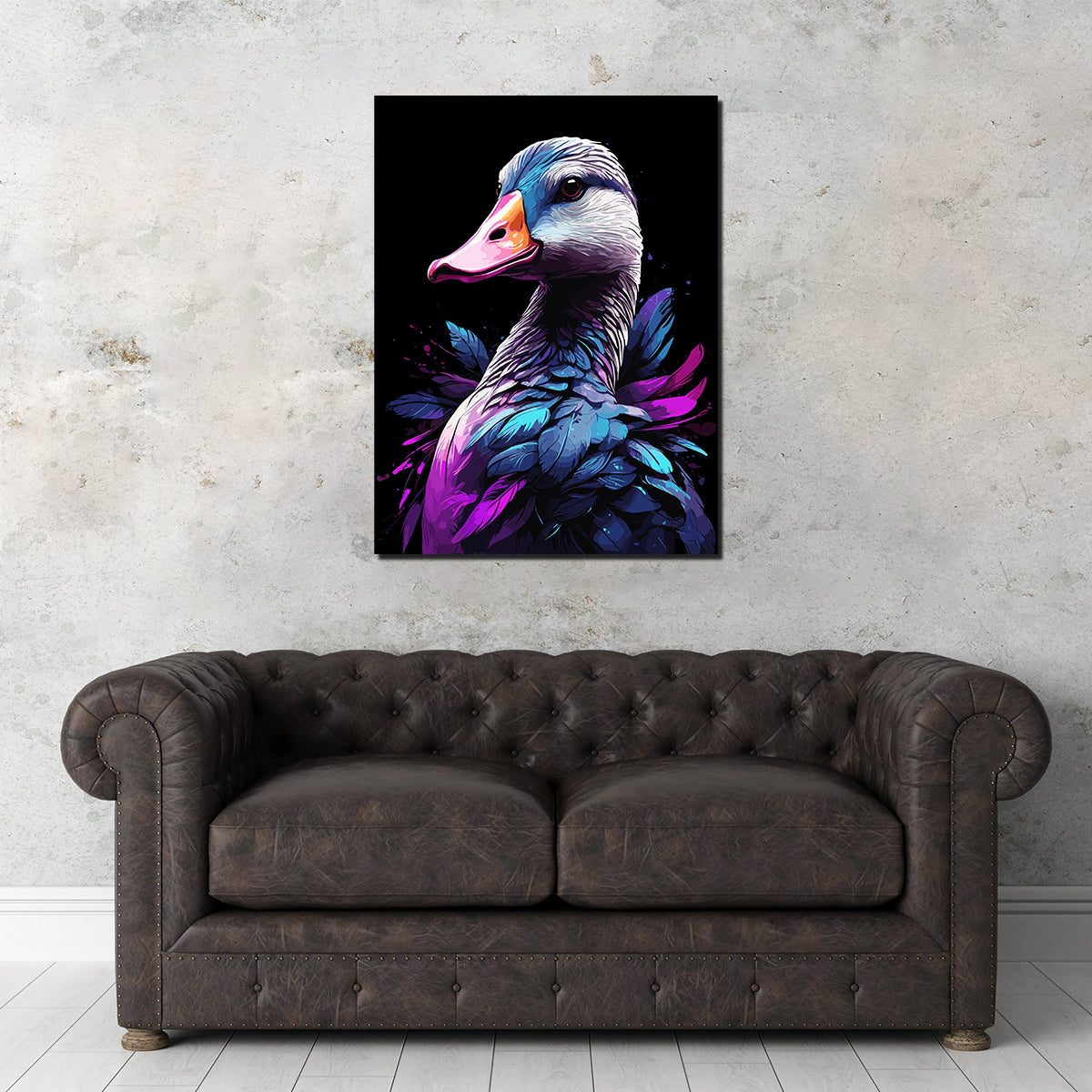 Geese Animal Colorful Wall Art