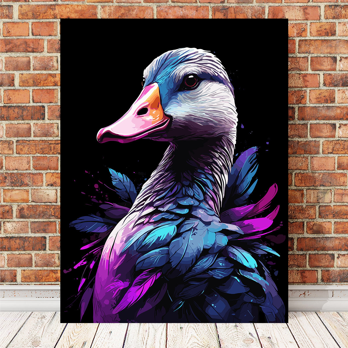 Geese Animal Colorful Wall Art