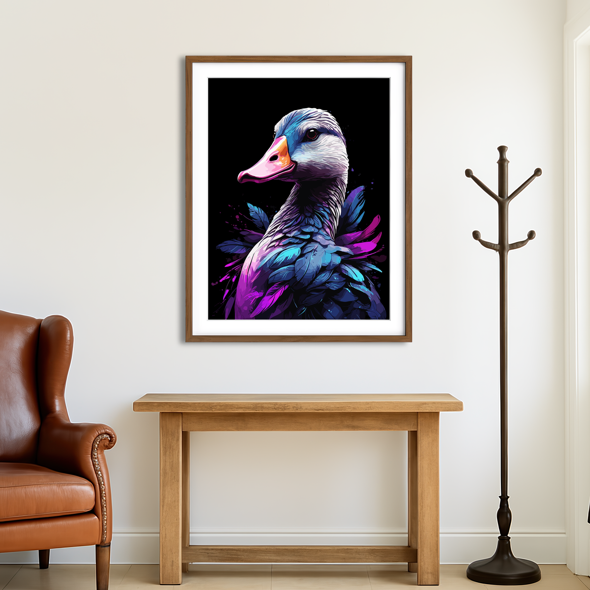 AUTO-MOCKUP ROOM | Geese Animal Colorful Wall Art