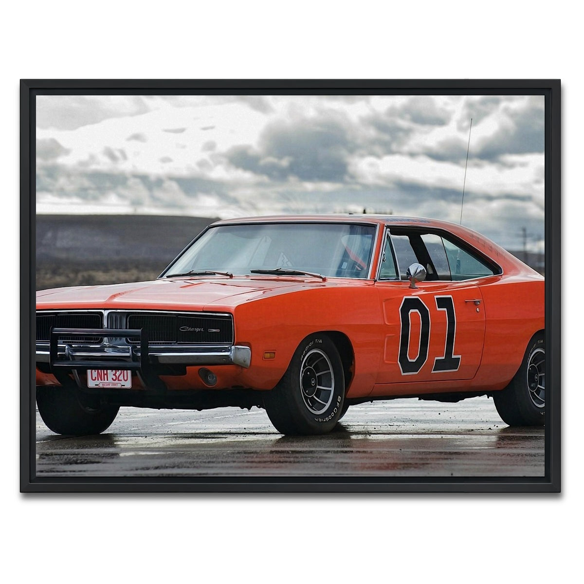 AUTO-MOCKUP WHITE | General Lee | 1 Piece | Black Framed Canvas | group=4x3