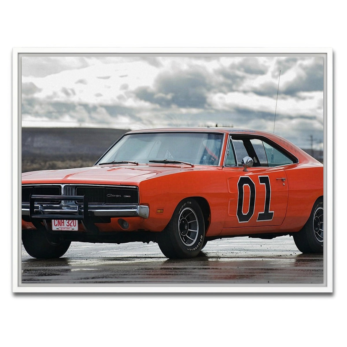 AUTO-MOCKUP WHITE | General Lee | 1 Piece | White Framed Canvas | group=4x3