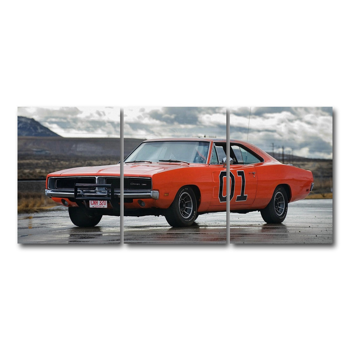 AUTO-MOCKUP WHITE | General Lee | 3 Piece | Gallery Wrap Canvas | group=18x24