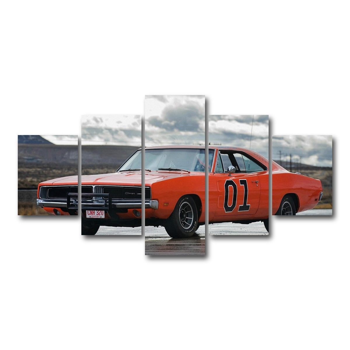 AUTO-MOCKUP WHITE | General Lee | 5 Piece | Gallery Wrap Canvas | group=5_short
