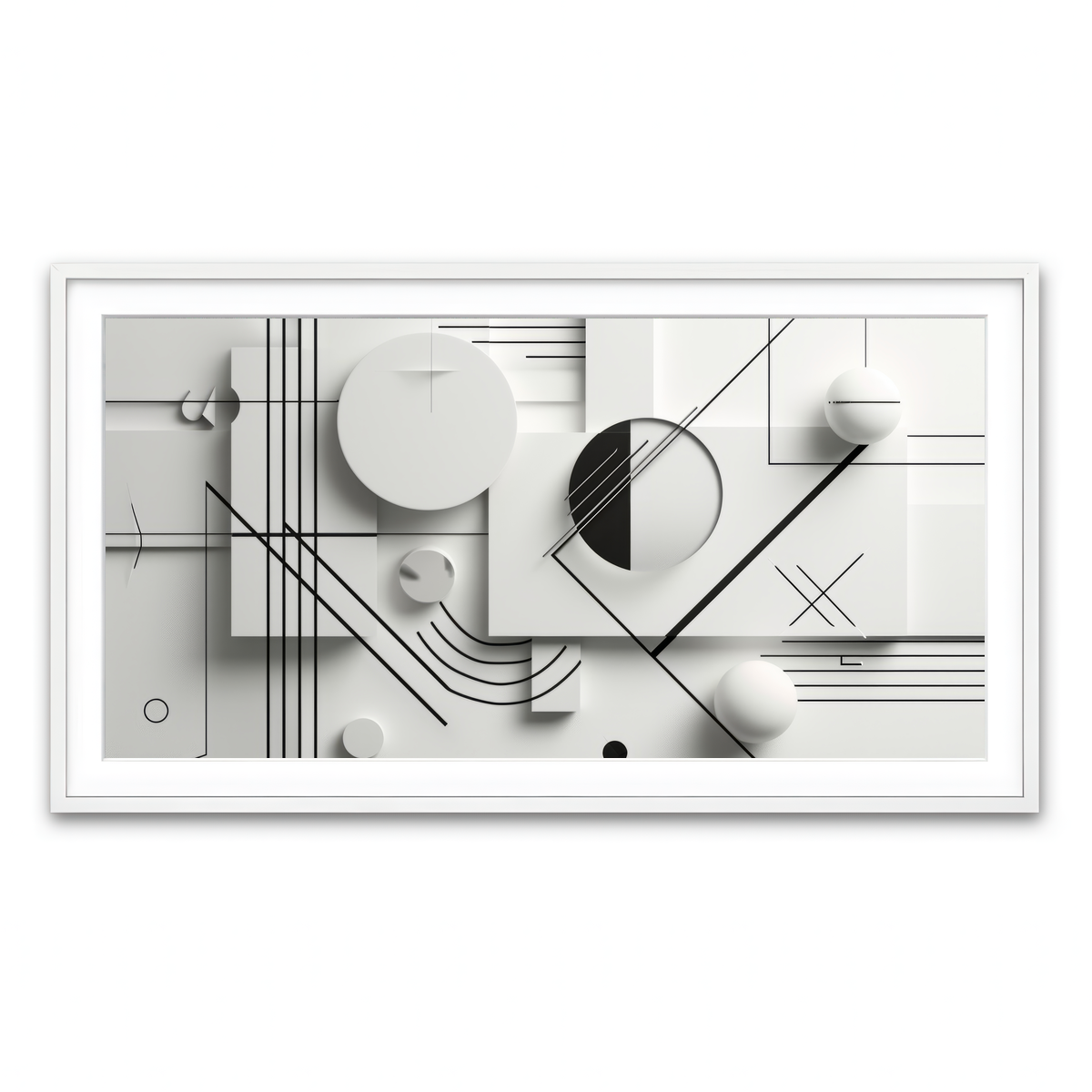 Framed Print 2x1 White