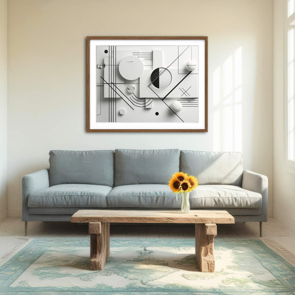 AUTO-MOCKUP ROOM | Geometric Lines Wall Art
