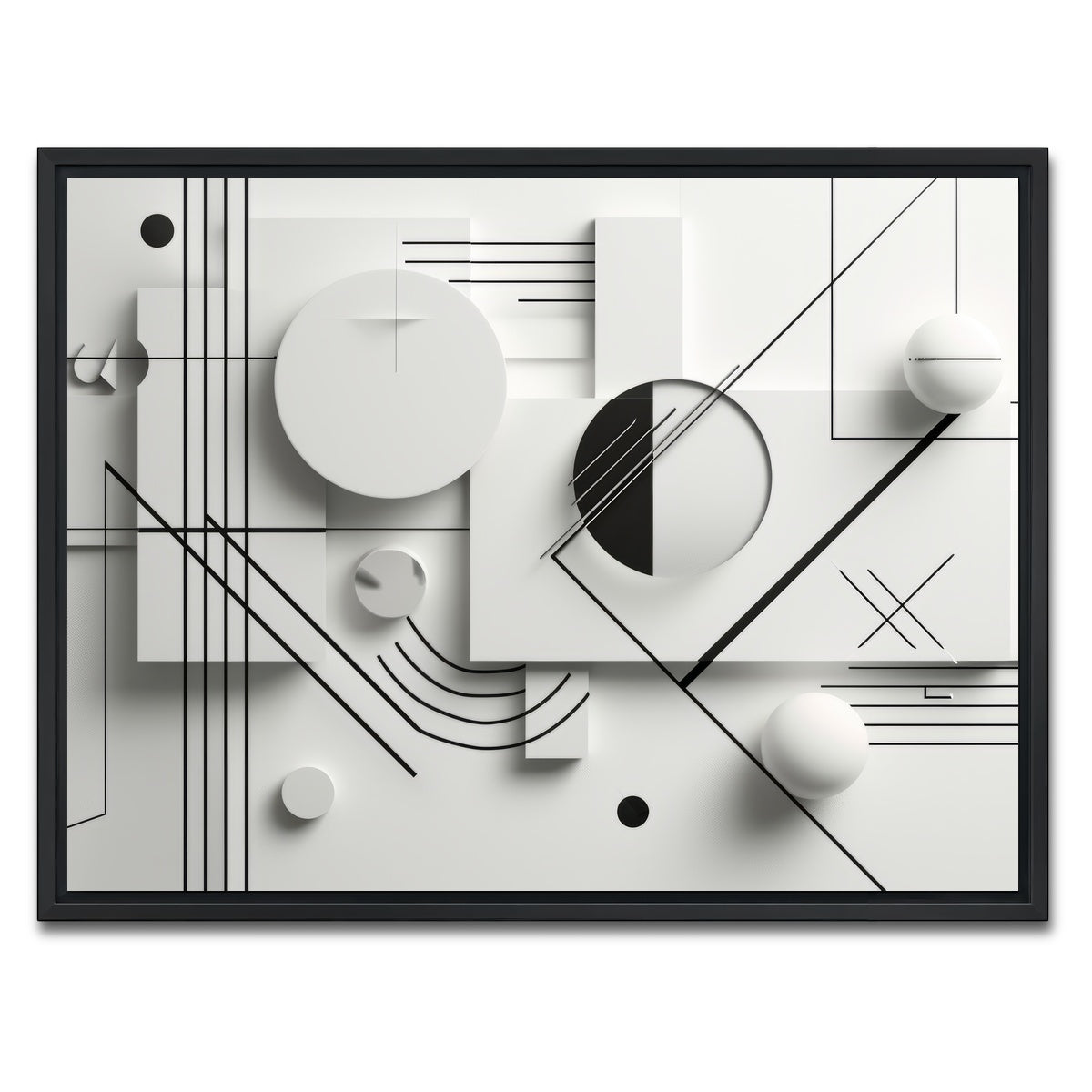 AUTO-MOCKUP WHITE | Geometric Lines | 1 Piece | Black Framed Canvas | group=4x3