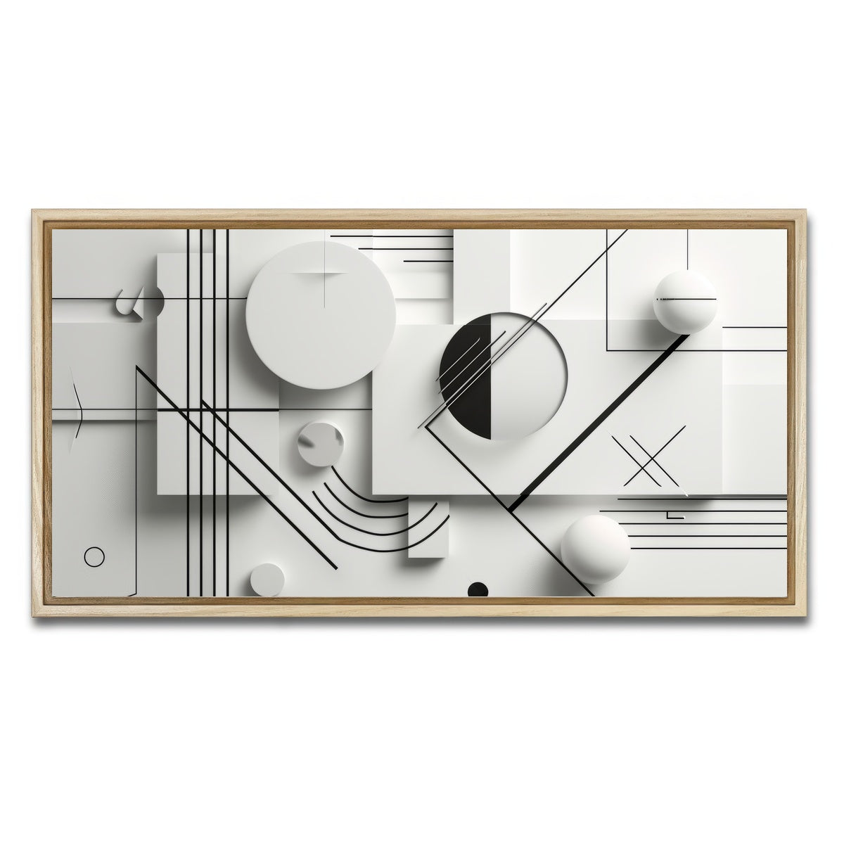 AUTO-MOCKUP WHITE | Geometric Lines | 1 Piece | Natural Framed Canvas | group=2x1