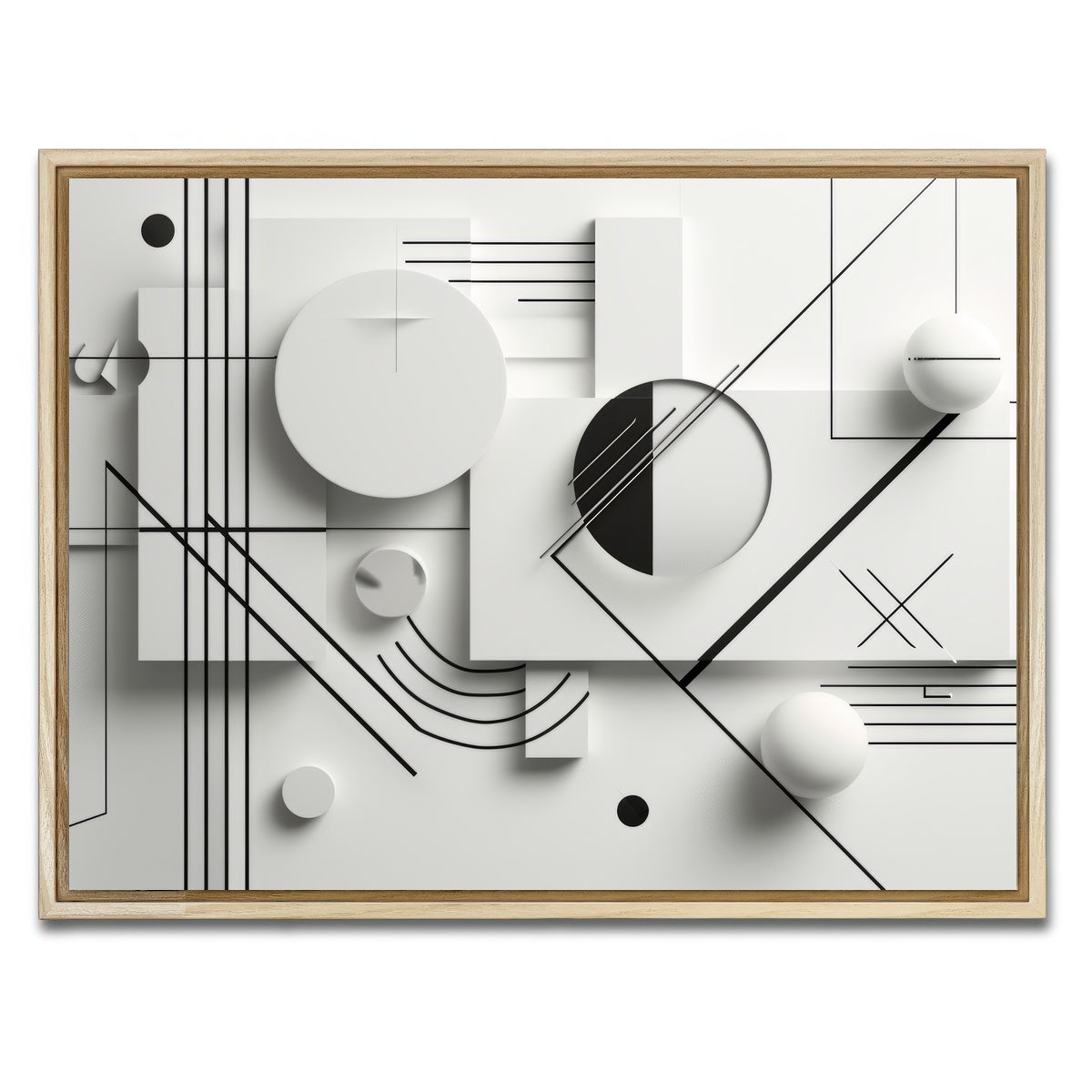 AUTO-MOCKUP WHITE | Geometric Lines | 1 Piece | Natural Framed Canvas | group=4x3