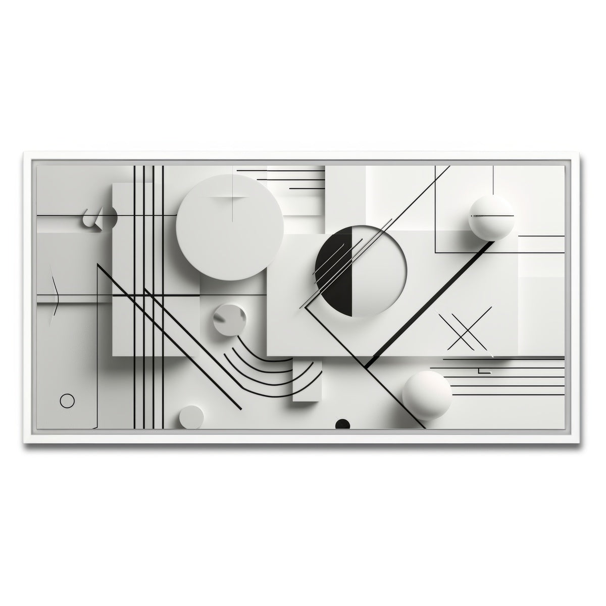 AUTO-MOCKUP WHITE | Geometric Lines | 1 Piece | White Framed Canvas | group=2x1