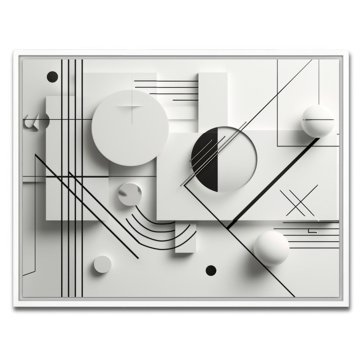 AUTO-MOCKUP WHITE | Geometric Lines | 1 Piece | White Framed Canvas | group=4x3