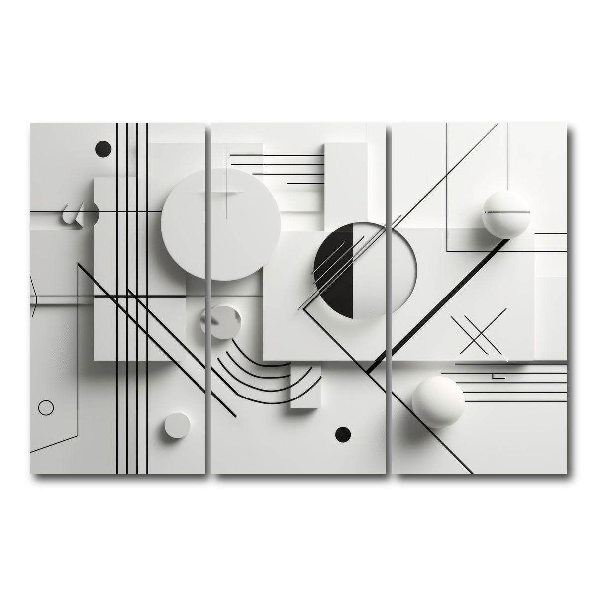AUTO-MOCKUP WHITE | Geometric Lines | 3 Piece | Gallery Wrap Canvas | group=12x24