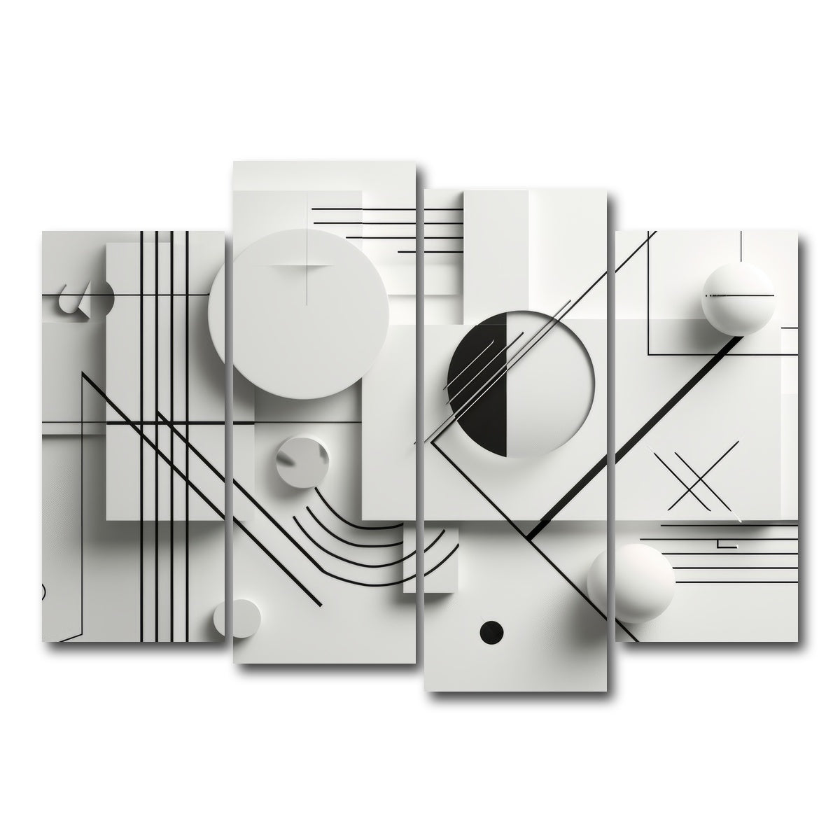 AUTO-MOCKUP WHITE | Geometric Lines | 4 Piece | Gallery Wrap Canvas | group=4_normal