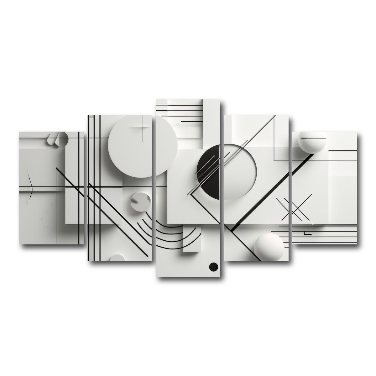 AUTO-MOCKUP WHITE | Geometric Lines | 5 Piece | Gallery Wrap Canvas | group=5_normal