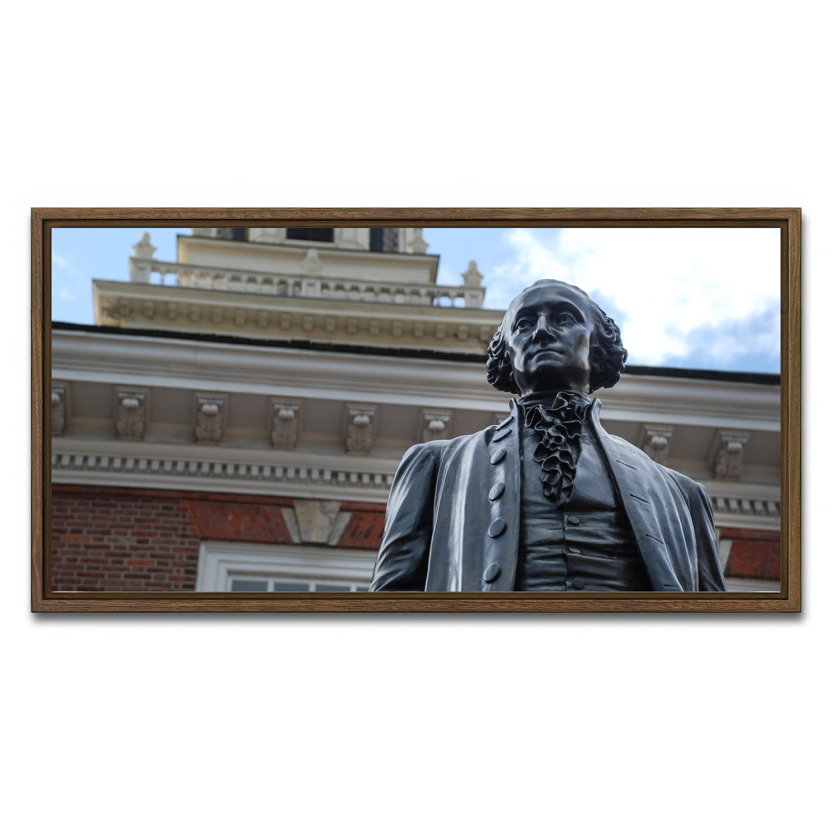 AUTO-MOCKUP WHITE | George Washington Independence hall | 1 Piece | Walnut Framed Canvas | group=2x1
