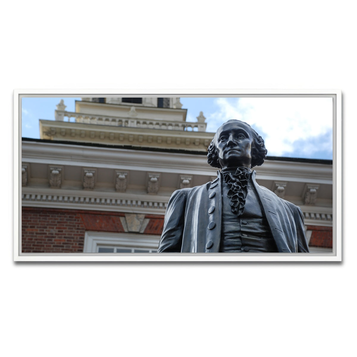 AUTO-MOCKUP WHITE | George Washington Independence hall | 1 Piece | White Framed Canvas | group=2x1