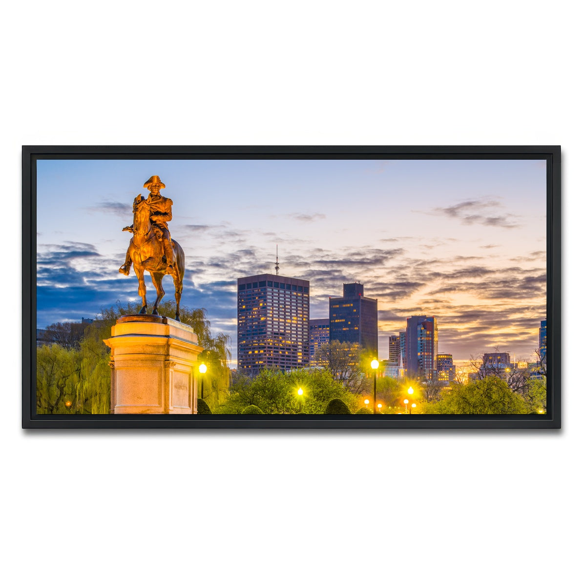 AUTO-MOCKUP WHITE | George Washington Statue | 1 Piece | Black Framed Canvas | group=2x1