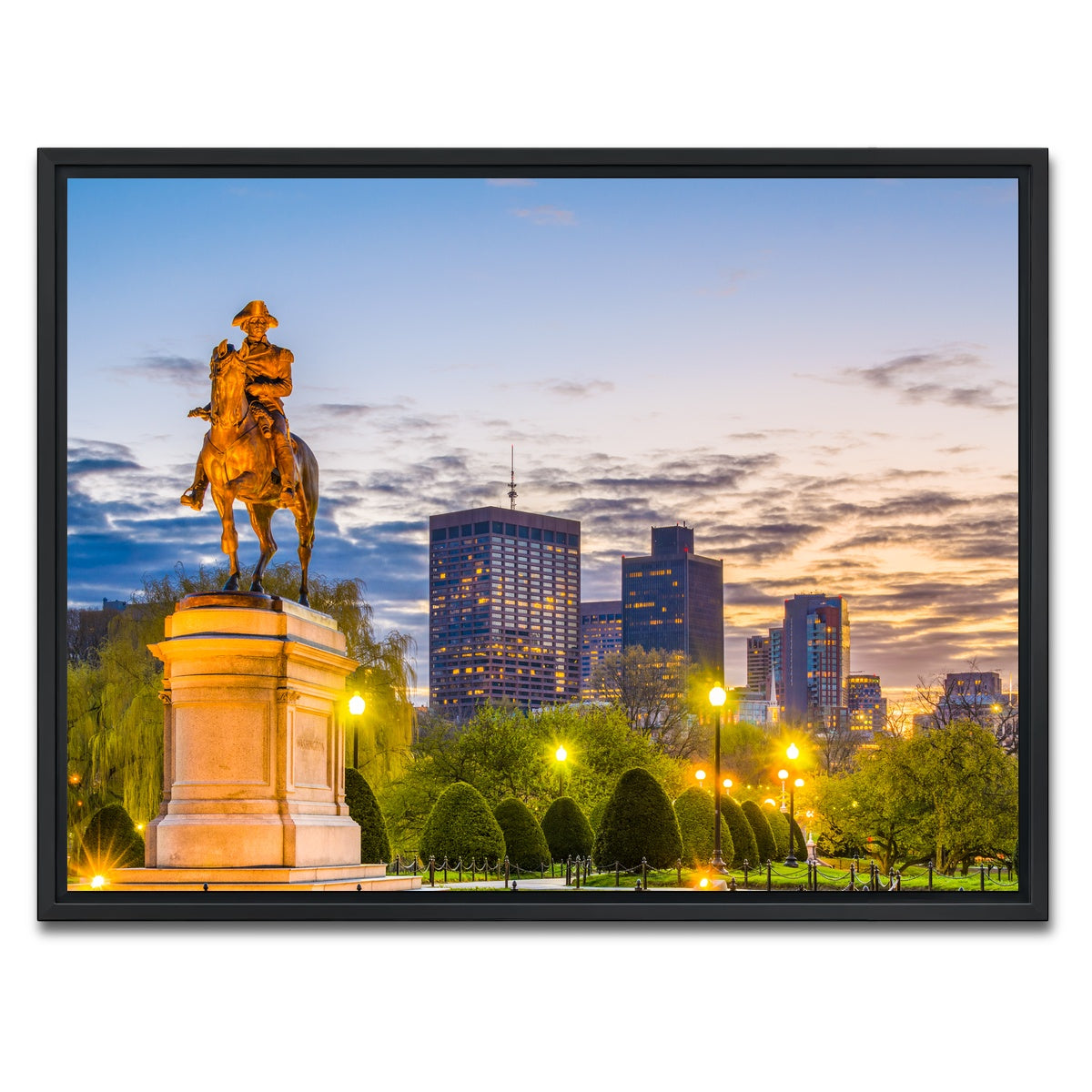 AUTO-MOCKUP WHITE | George Washington Statue | 1 Piece | Black Framed Canvas | group=4x3