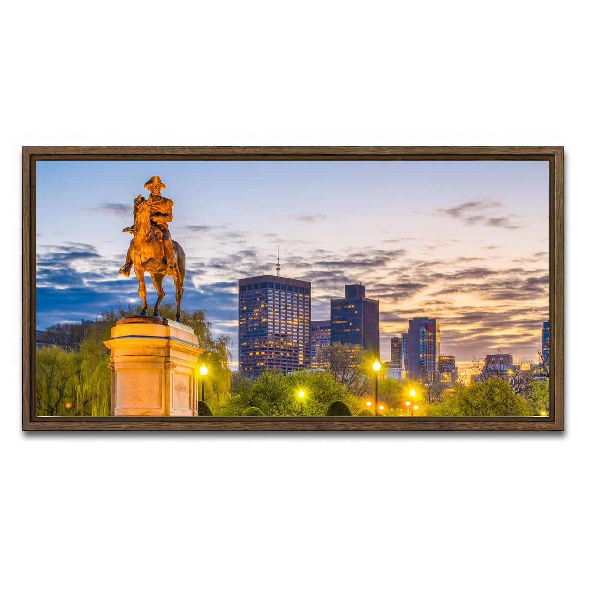 AUTO-MOCKUP WHITE | George Washington Statue | 1 Piece | Walnut Framed Canvas | group=2x1