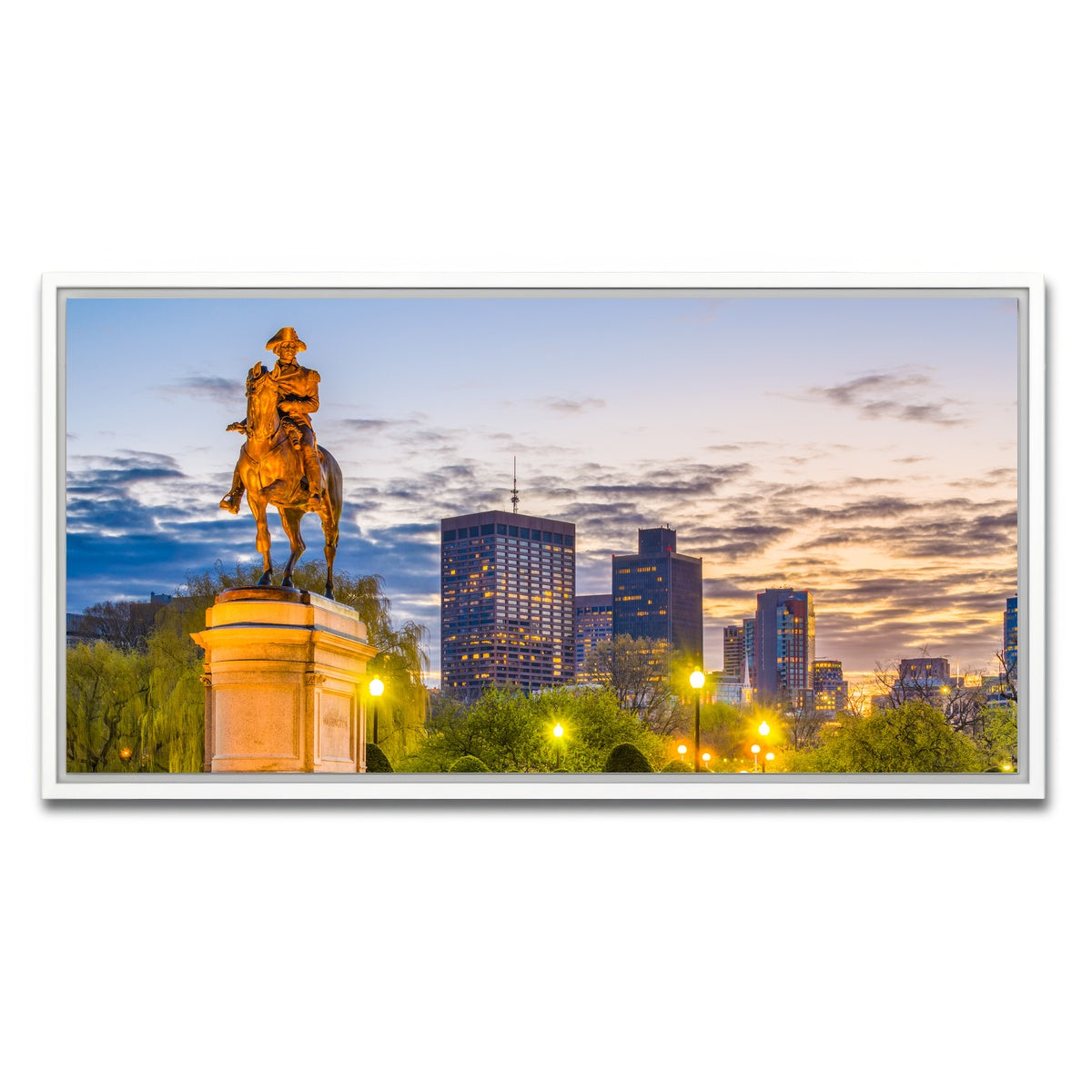 AUTO-MOCKUP WHITE | George Washington Statue | 1 Piece | White Framed Canvas | group=2x1