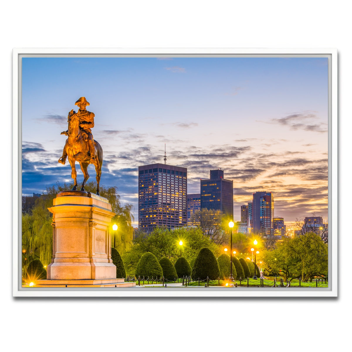 AUTO-MOCKUP WHITE | George Washington Statue | 1 Piece | White Framed Canvas | group=4x3