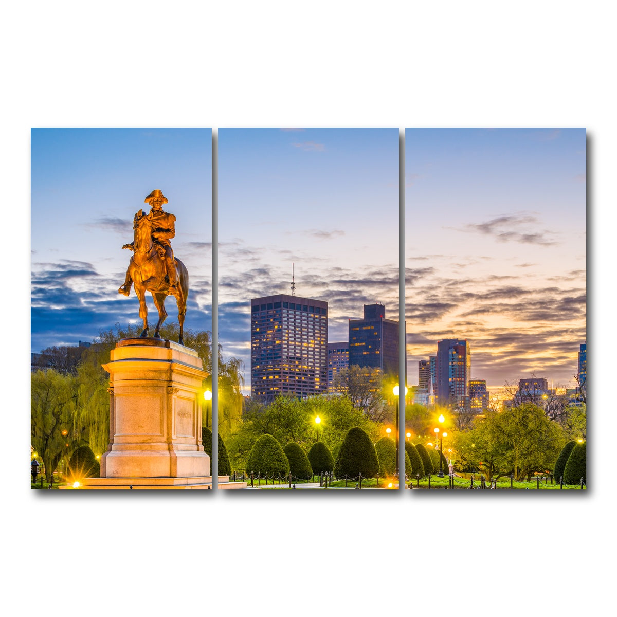 AUTO-MOCKUP WHITE | George Washington Statue | 3 Piece | Gallery Wrap Canvas | group=12x24