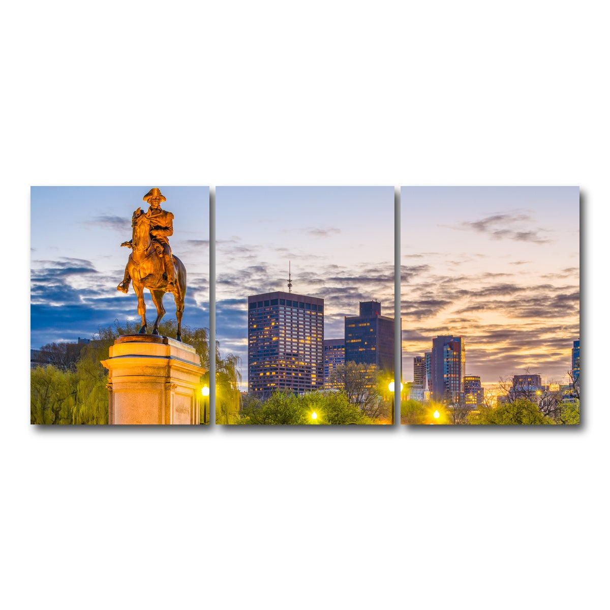 AUTO-MOCKUP WHITE | George Washington Statue | 3 Piece | Gallery Wrap Canvas | group=18x24