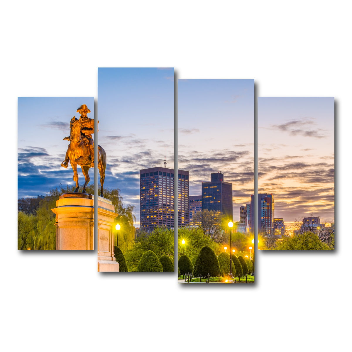 AUTO-MOCKUP WHITE | George Washington Statue | 4 Piece | Gallery Wrap Canvas | group=4_short