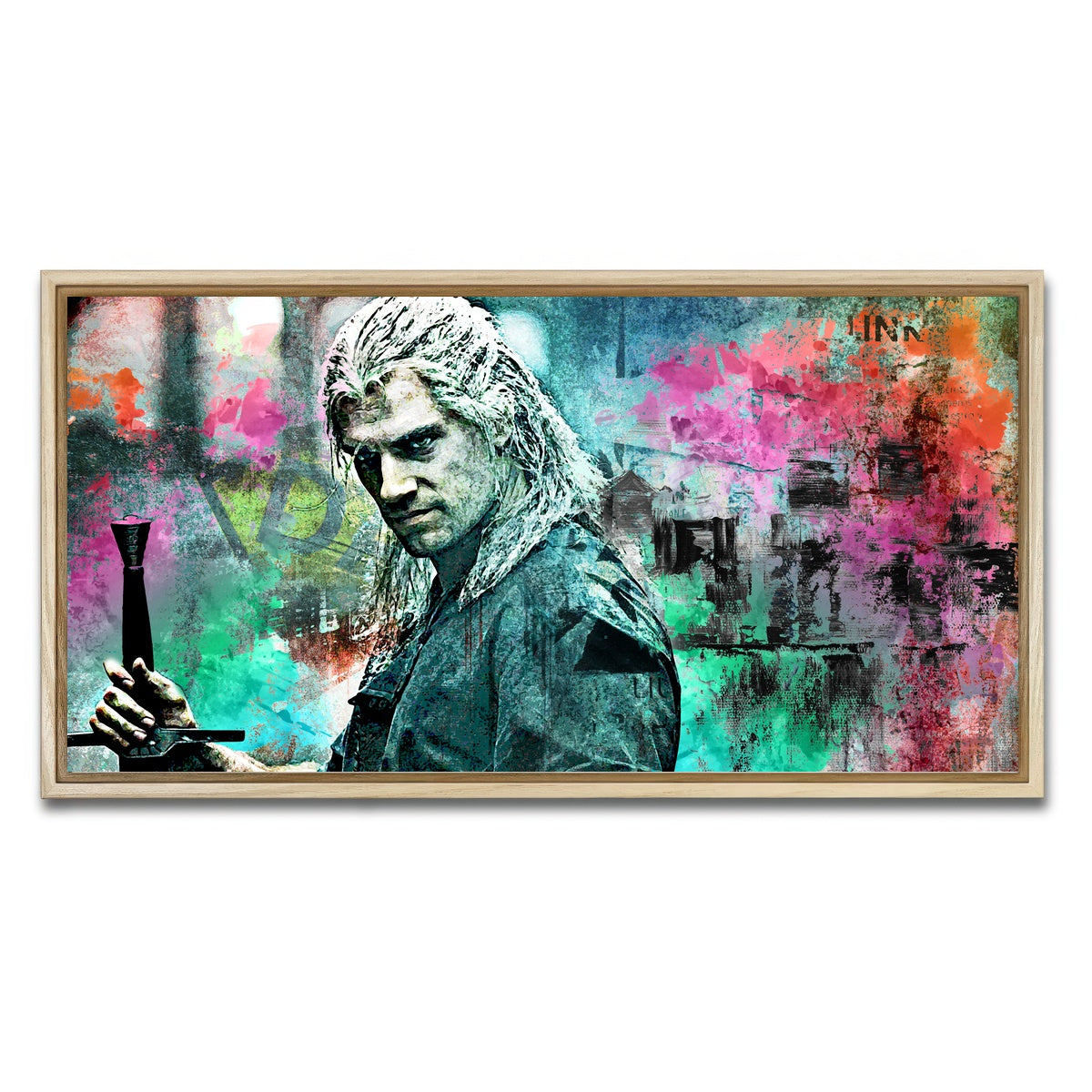 AUTO-MOCKUP WHITE | Geralt of Rivia | 1 Piece | Natural Framed Canvas | group=2x1