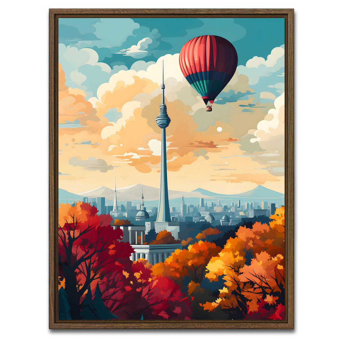 AUTO-MOCKUP WHITE | Germany - Berlin | 1 Piece | Walnut Framed Canvas | group=3x4