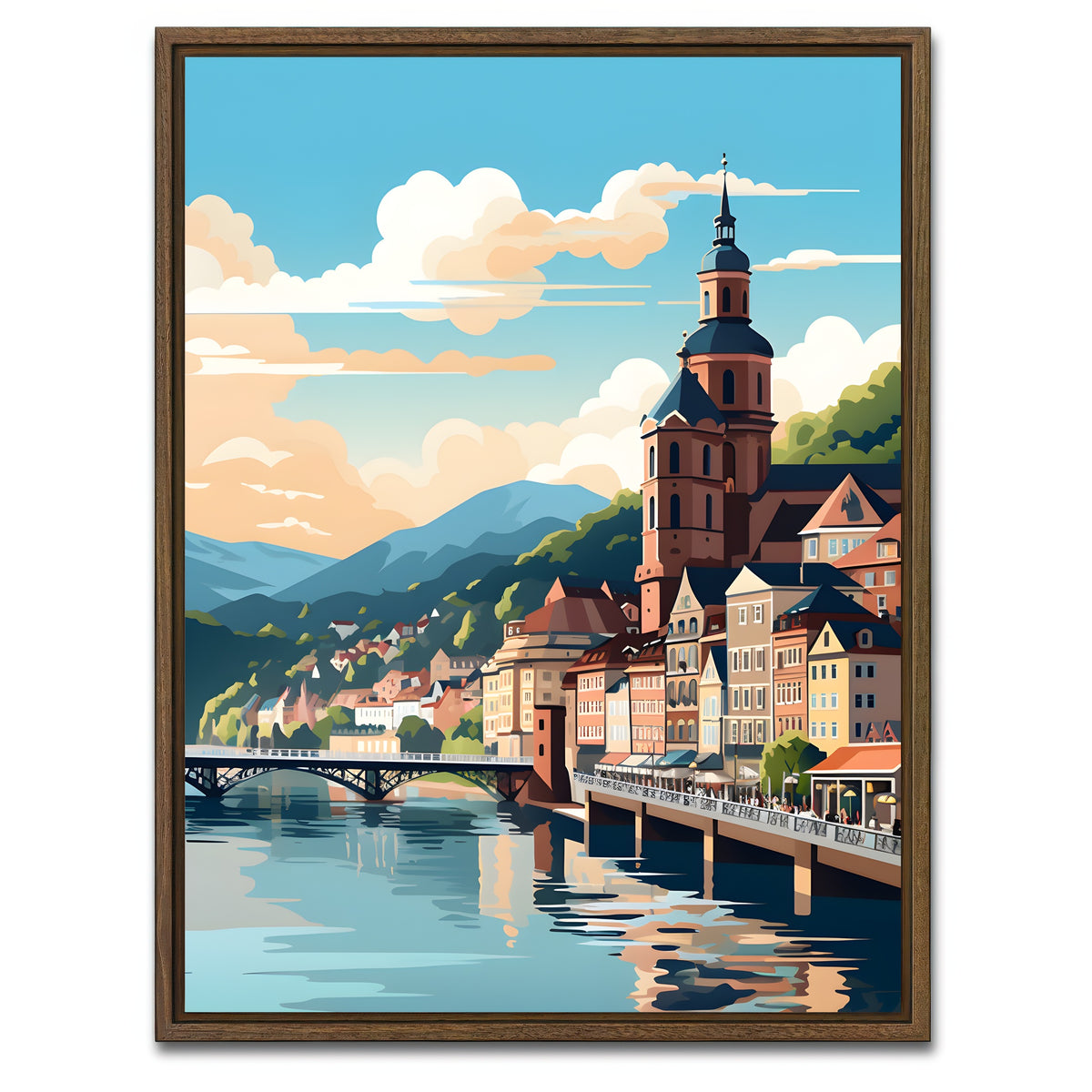 AUTO-MOCKUP WHITE | Germany - Heidelberg | 1 Piece | Walnut Framed Canvas | group=3x4