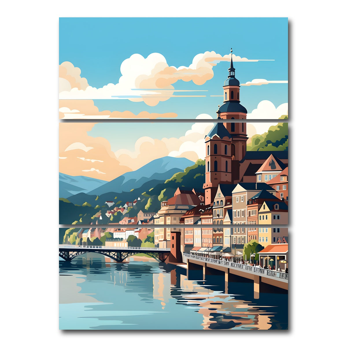 AUTO-MOCKUP WHITE | Germany - Heidelberg | 3 Piece | Gallery Wrap Canvas | group=8x18_stacked