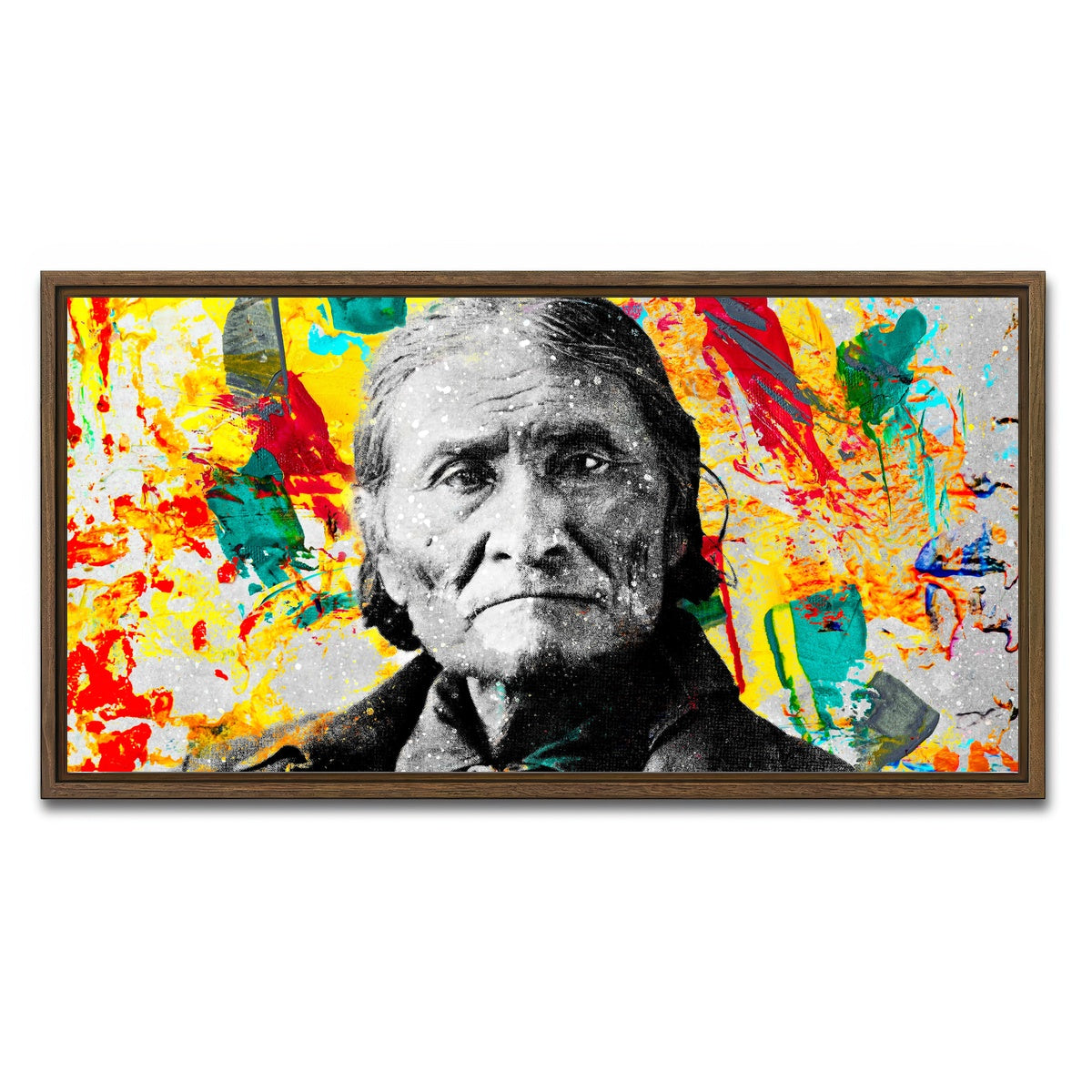 AUTO-MOCKUP WHITE | Geronimo | 1 Piece | Walnut Framed Canvas | group=2x1