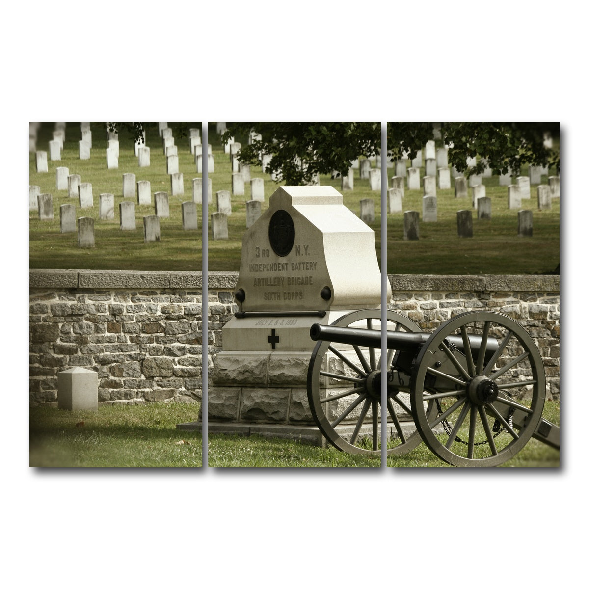 AUTO-MOCKUP WHITE | Gettysburg National Military Park | 3 Piece | Gallery Wrap Canvas | group=12x24