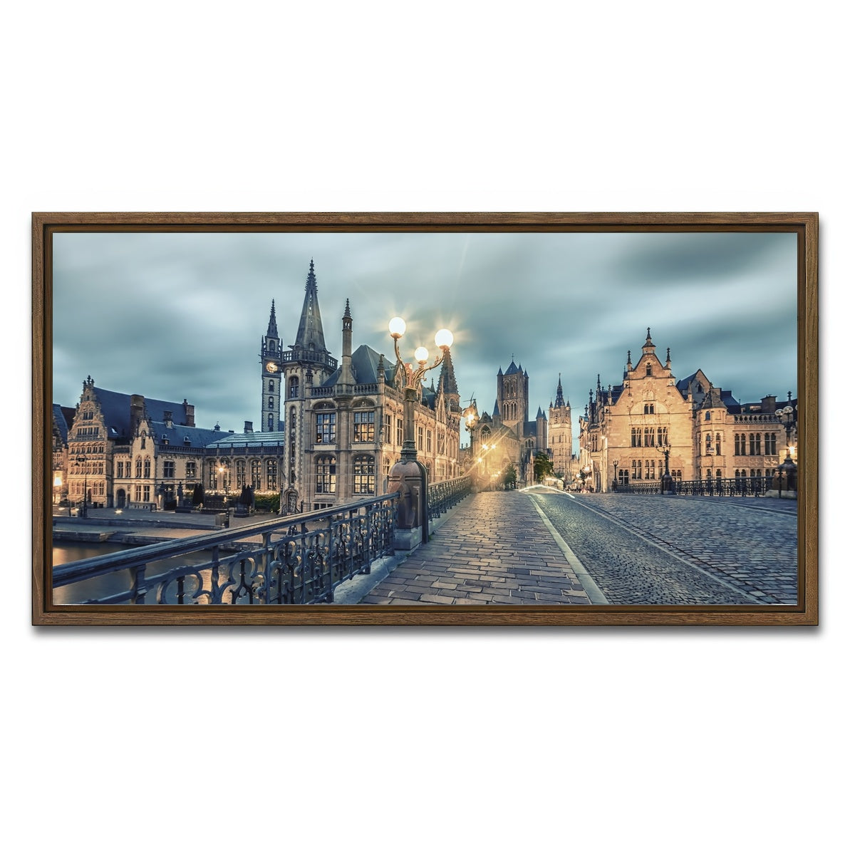 AUTO-MOCKUP WHITE | Ghent | 1 Piece | Walnut Framed Canvas | group=2x1
