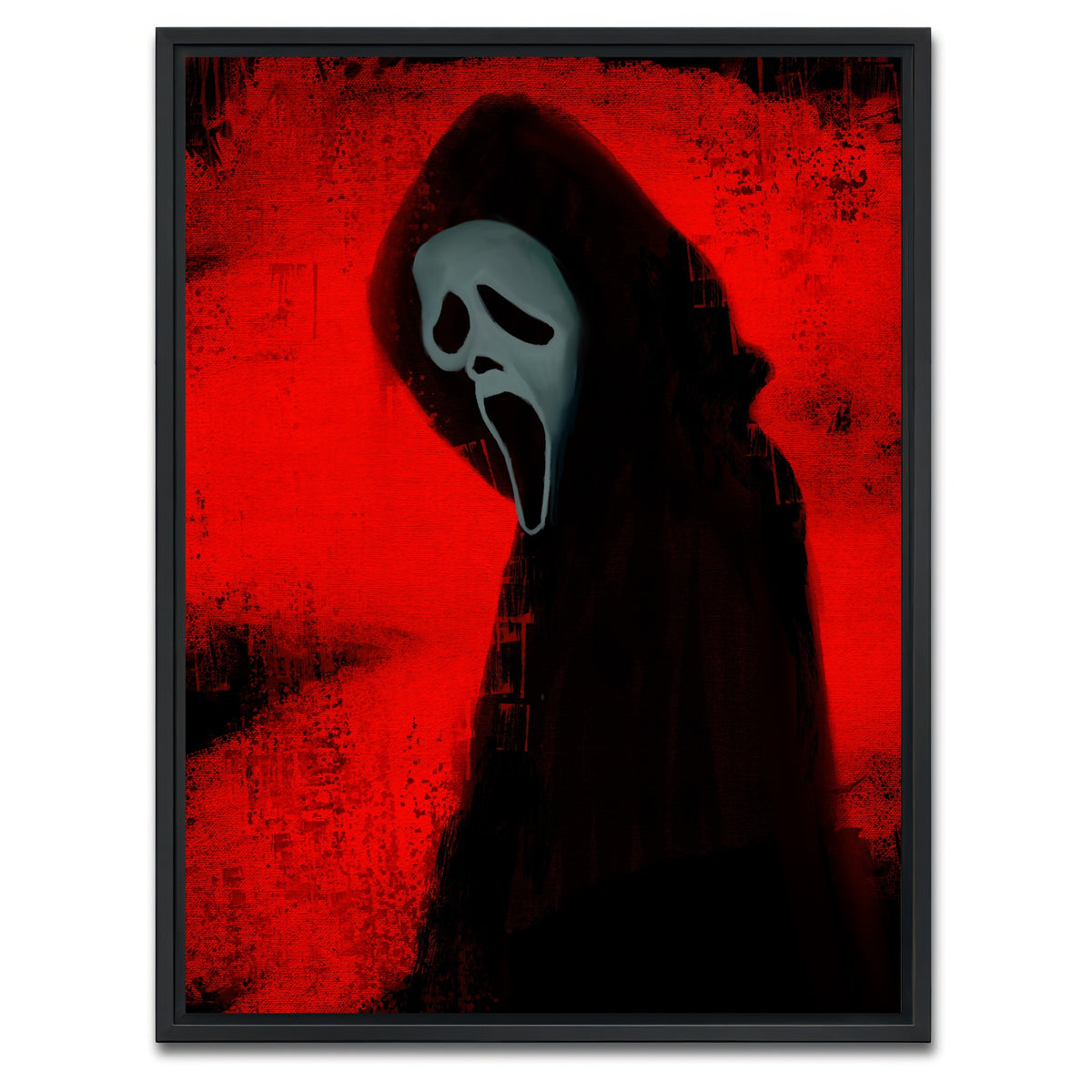 AUTO-MOCKUP WHITE | Ghost Face portrait | 1 Piece | Black Framed Canvas | group=3x4