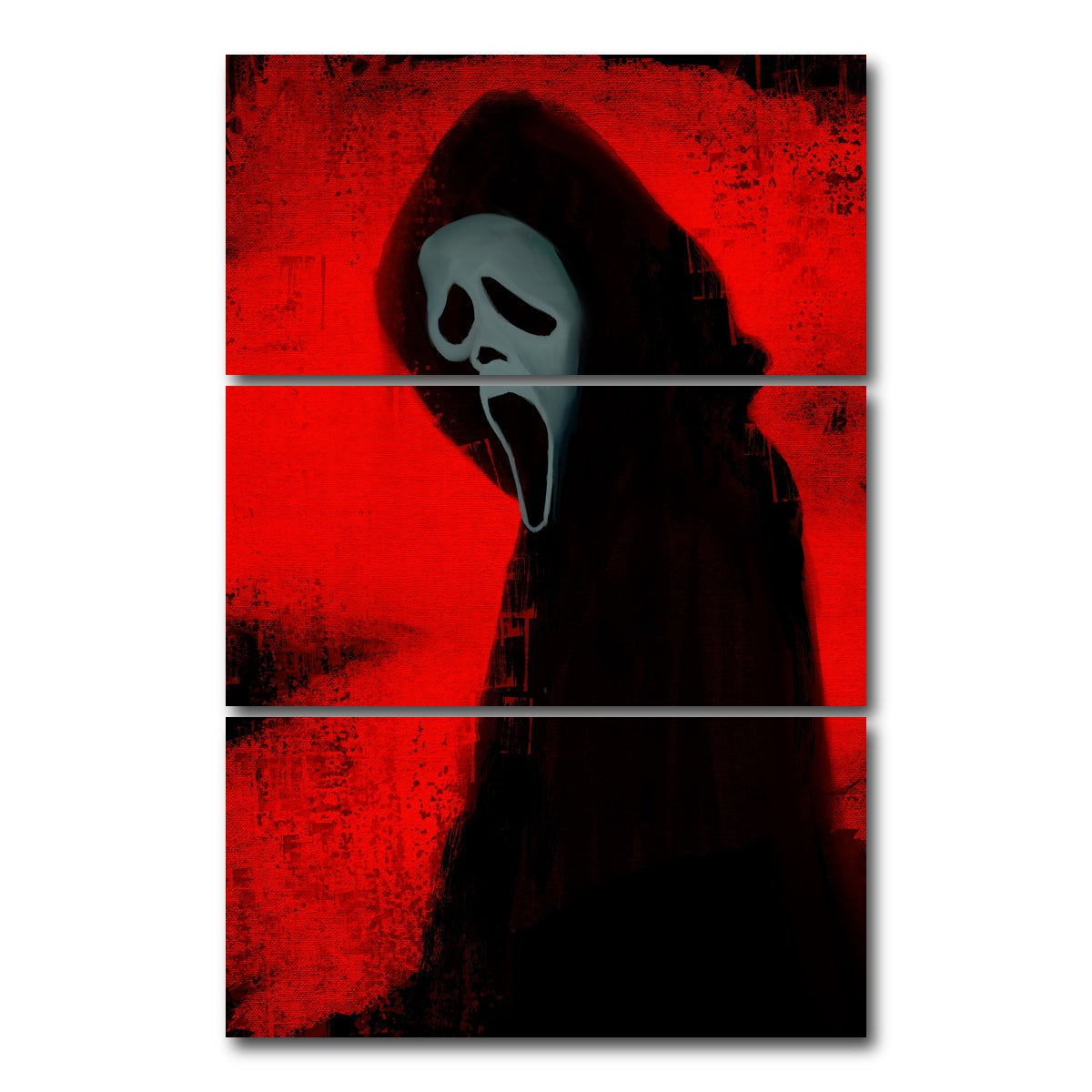 AUTO-MOCKUP WHITE | Ghost Face portrait | 3 Piece | Gallery Wrap Canvas | group=12x24_stacked