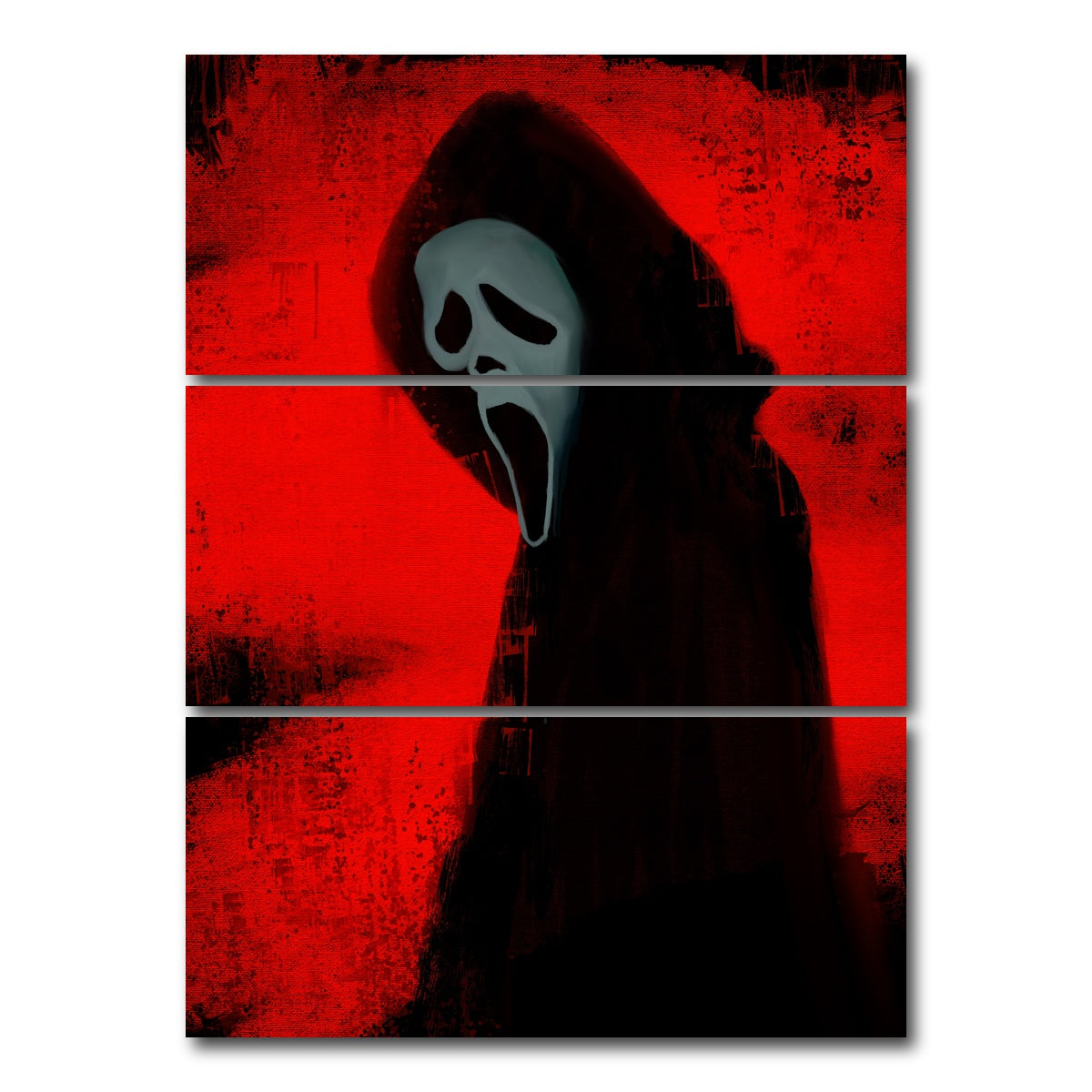 AUTO-MOCKUP WHITE | Ghost Face portrait | 3 Piece | Gallery Wrap Canvas | group=8x18_stacked