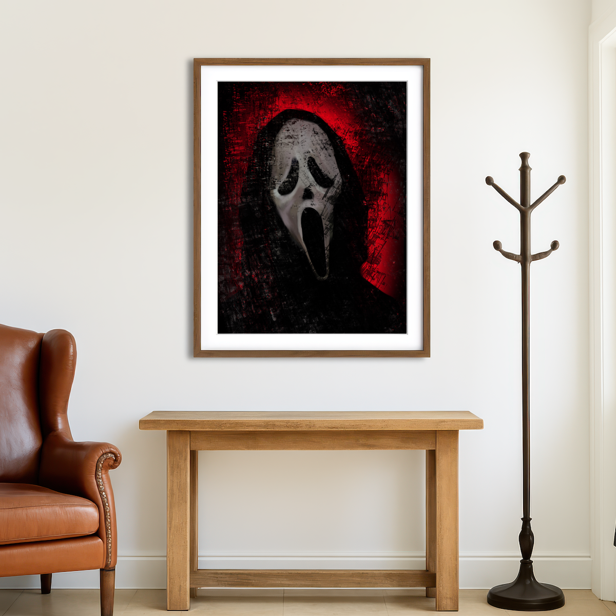 AUTO-MOCKUP ROOM | Ghost Mask Wall Art