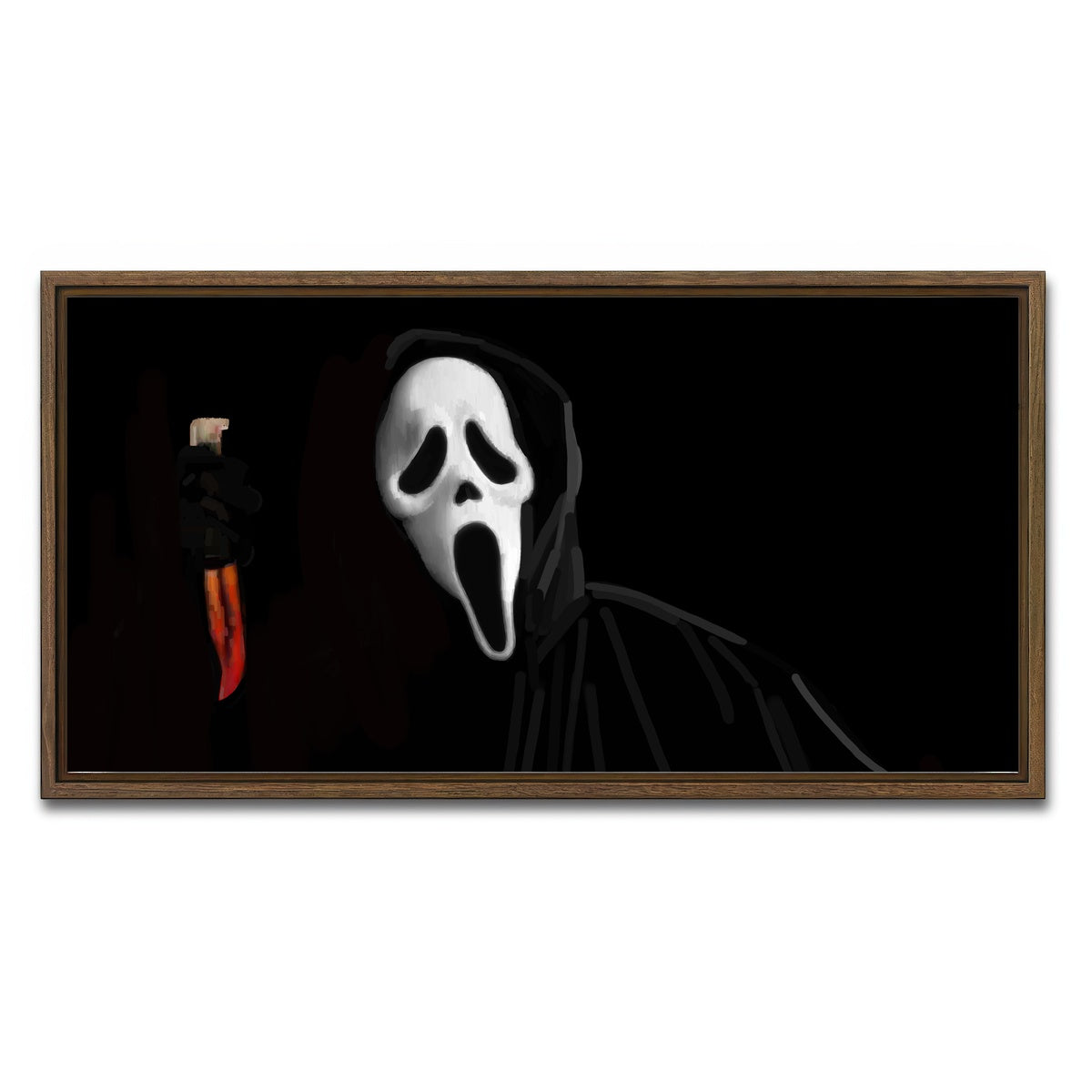 AUTO-MOCKUP WHITE | Ghostface | 1 Piece | Walnut Framed Canvas | group=2x1