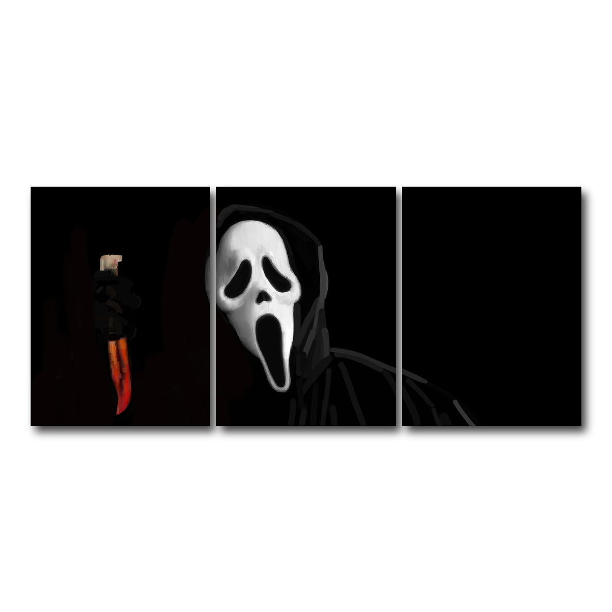 AUTO-MOCKUP WHITE | Ghostface | 3 Piece | Gallery Wrap Canvas | group=18x24