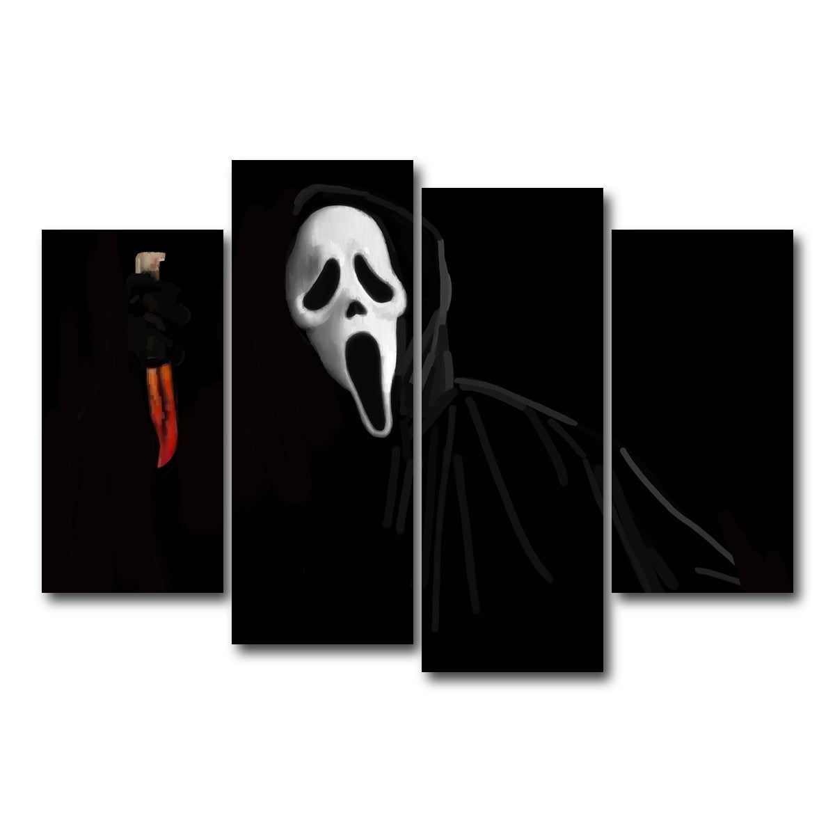 AUTO-MOCKUP WHITE | Ghostface | 4 Piece | Gallery Wrap Canvas | group=4_short