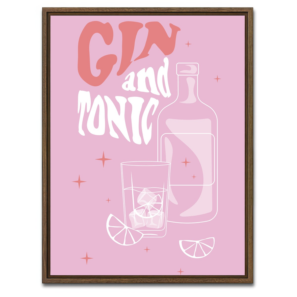 AUTO-MOCKUP WHITE | Gin and Tonic | 1 Piece | Walnut Framed Canvas | group=3x4