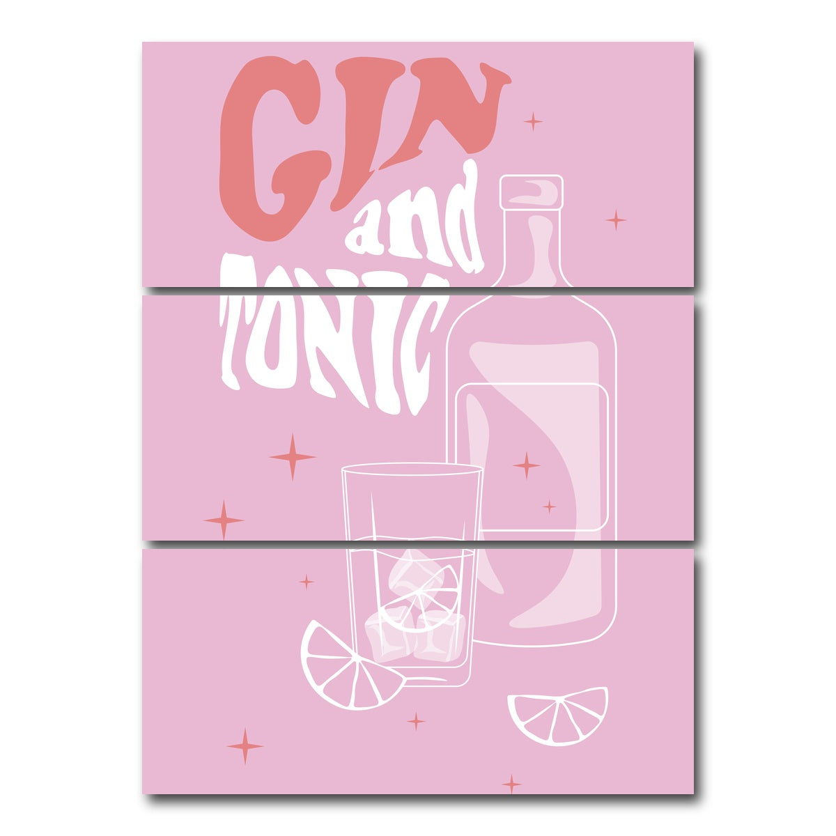 AUTO-MOCKUP WHITE | Gin and Tonic | 3 Piece | Gallery Wrap Canvas | group=8x18_stacked